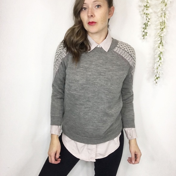 J. Crew Sweaters - J. CREW Tippi sweater shoulder embroidery wool 687